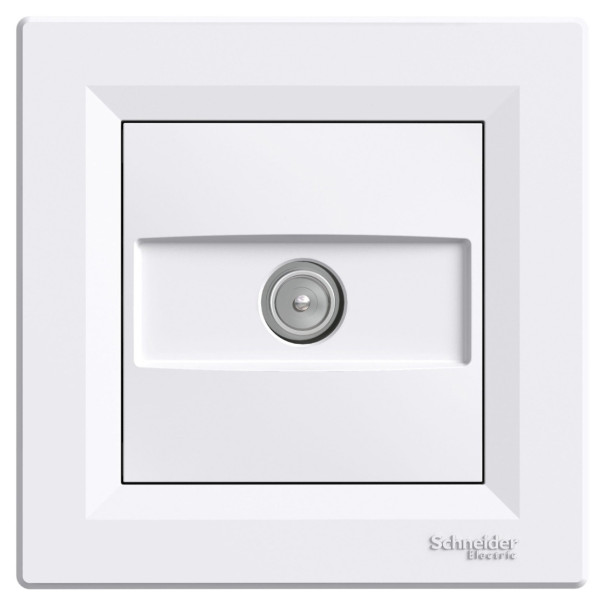 Розетка TV проходная белая Asfora, EPH3200321