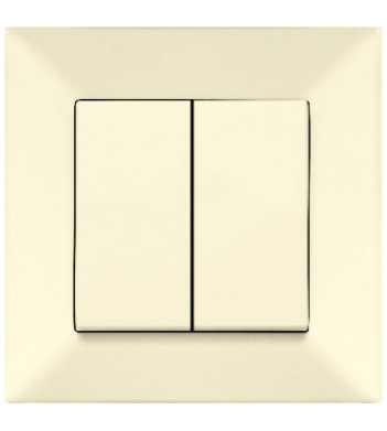 Вимикач 2-клавішний Meridian, кремовий