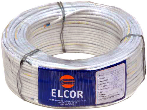 Провід ELCOR 110100 ПВС 2х0,75 - фото №1