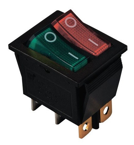 Переключатель TNSy KCD2-2101N G+R/B с подсветкой зеленый+красный (TNSy5500809)