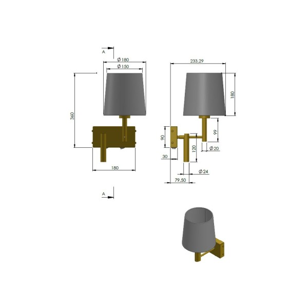 Бра, настінний світильник Pikart 30957-2 E27+G9 1+1x60+40W IP20 - фото №2