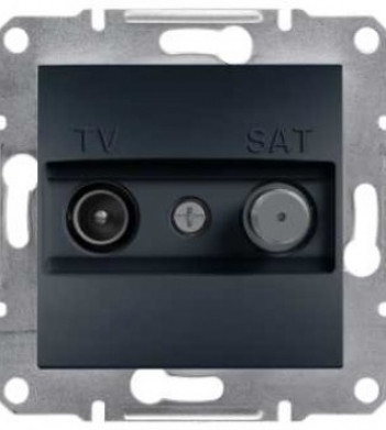 Розетка TV-SAT индивид.1dB без рамки антрацит Asfora, EPH3400471