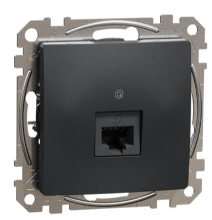 Комп'ютерна розетка Schneider Electric Sedna Design & Elements RJ45 кат. 5е UTP чорна SDD114451