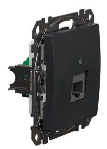 Комп'ютерна розетка Schneider Electric Sedna Design & Elements RJ45 кат. 5е UTP чорна SDD114451 - фото №1