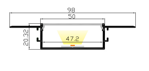LED-профиль MLG под шпаклевку LD9820 с рассеивателем, 2 метра - фото №2