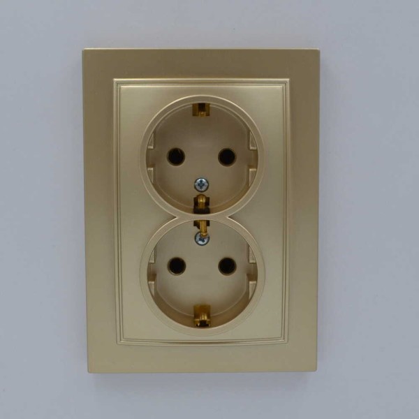 Розетка Nilson Thor золото 2-на з заземленням ( 27151025 ) - фото №3