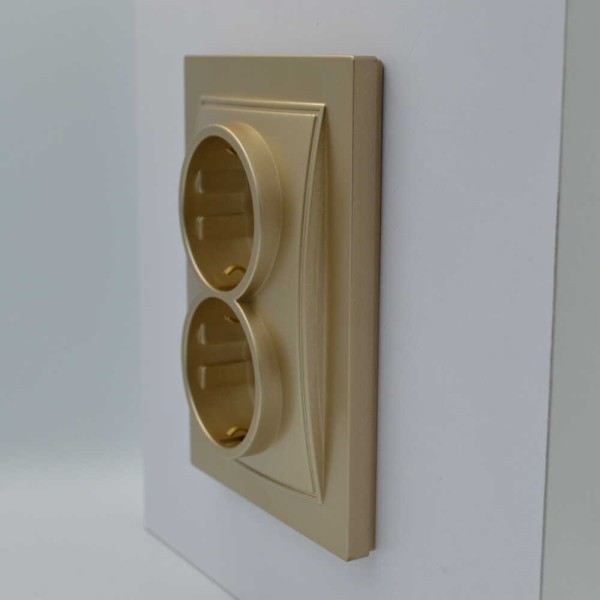 Розетка Nilson Thor золото 2-на з заземленням ( 27151025 ) - фото №4