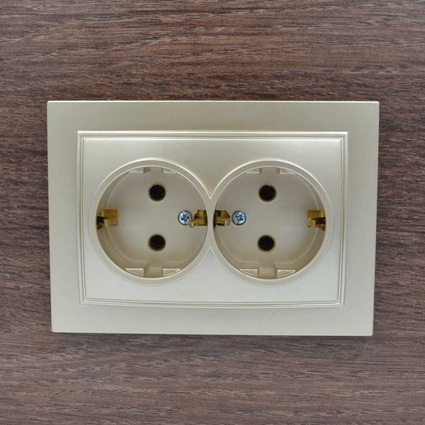 Розетка Nilson Thor золото 2-на з заземленням ( 27151025 ) - фото №5