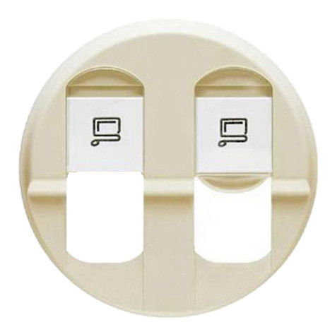 Панель розетки 2xRJ45 кат.6 (для UTP/FTP/SFTP) Legrand Celiane слоновая кость