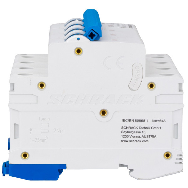 Автоматичний вимикач Schrack AM617820 6кА 20А 3P+N C - фото №4