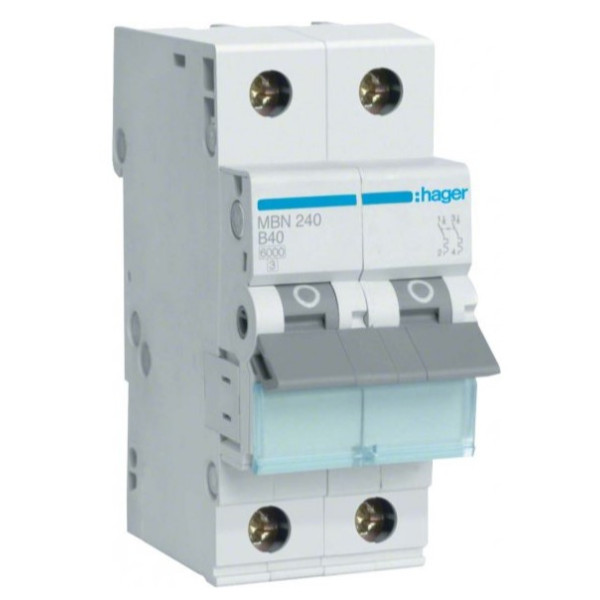 Автоматический выключатель Hager MBN240 6кА B 40A 2P