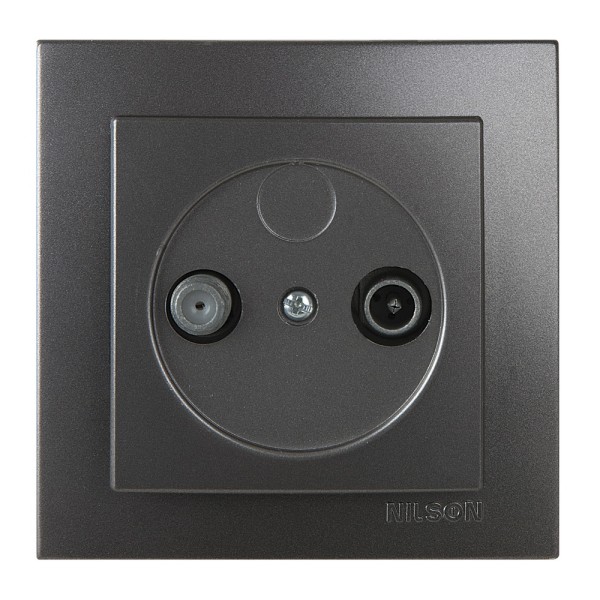 Розетка Nilson Touran антрацит TV-SAT прохідна ( 24161036 )