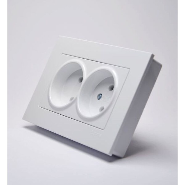 Розетка без з/к подвійна Gunsan Eqona - фото №3