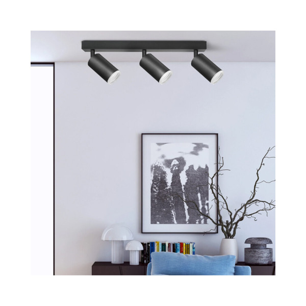 Светильник поворотный, спот Goldlux 327710 London GU10 3x10W IP20 Черный - фото №1