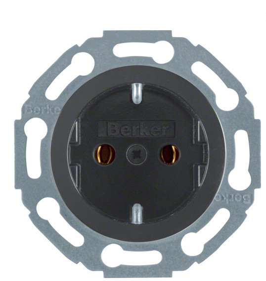 Розетка із з/к чорна Berker 1930/Glas