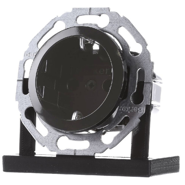 Розетка із з/к чорна Berker 1930/Glas - фото №1