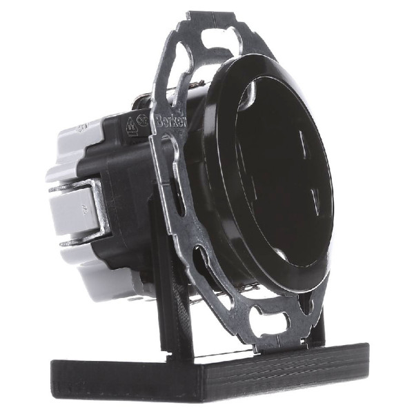 Розетка із з/к чорна Berker 1930/Glas - фото №2