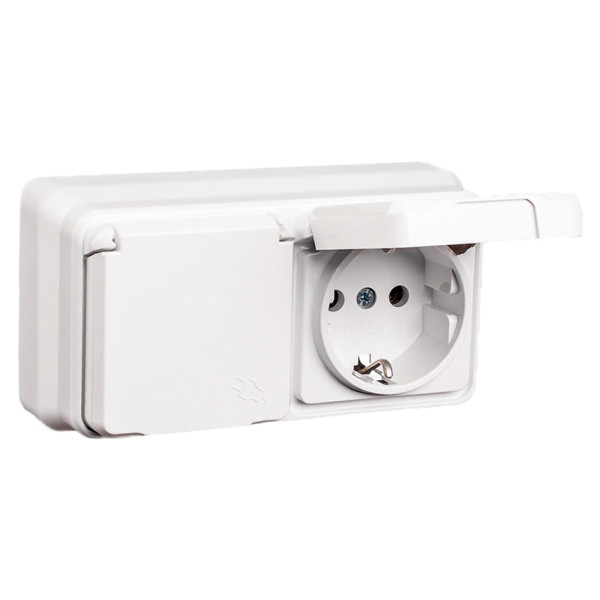 Розетка с з/к двойная с крышкой Gunsan Misya