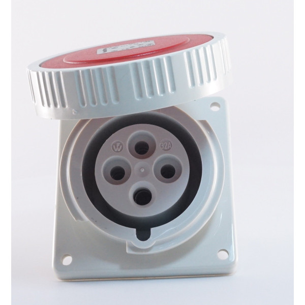 Наклонный силовой разъем WALTHER WL539406 (3Р+PЕ) 32А 380V IP67 - фото №1