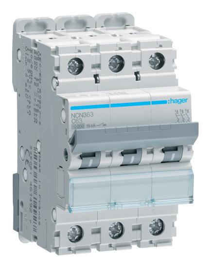 Електро-автомат NCN363 (3р, С, 63А) Hager