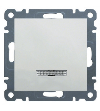 Вимикач 1-клавішний з підсвічуванням, WL0210 Lumina-2, білий, Hager