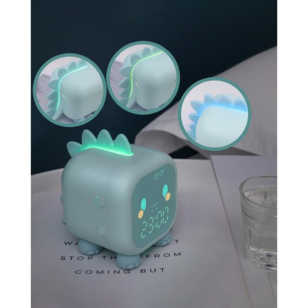 Нічник, настільна лампа із будильником Goldlux 331786 Filip LED 1x1.5W RGB IP20 зелена - фото №1