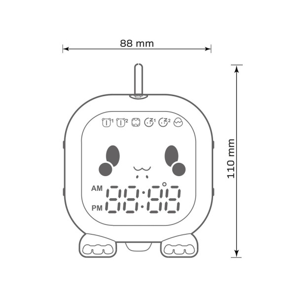 Нічник, настільна лампа із будильником Goldlux 331786 Filip LED 1x1.5W RGB IP20 зелена - фото №4