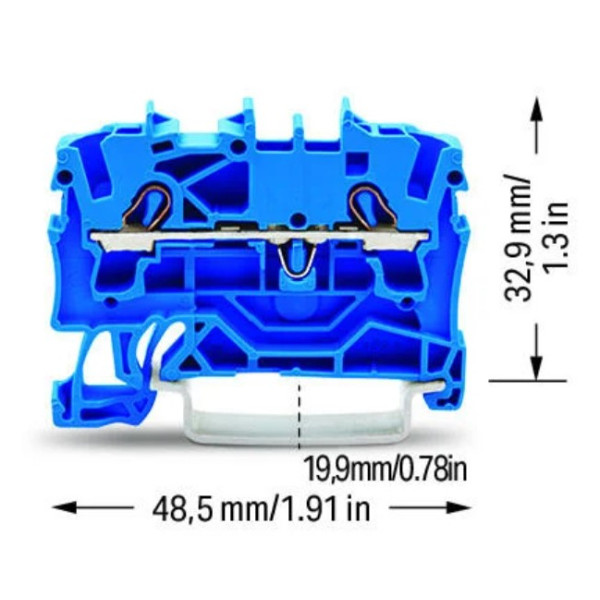 Клема Wago 2002-1204 Topjob S 2,5 мм (синя) - фото №2