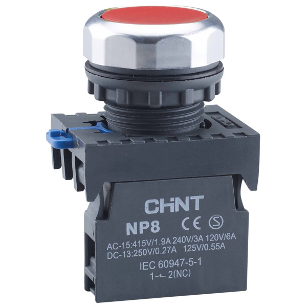 Кнопка Chint NP8-01BN/4 1NC червона IP65 (667231)
