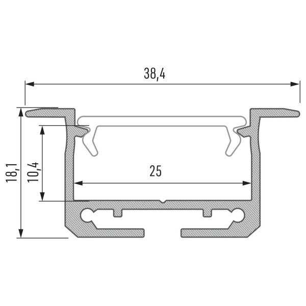 Профіль для світлодіодної стрічки Lumines inSILEDA срібло - фото №1