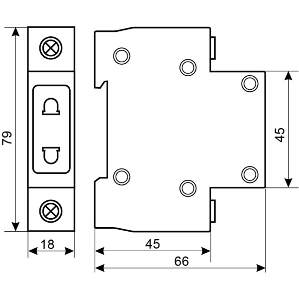 Розетка на Din-рейку Аско-Укрем C45 2Р (A0150010103) - фото №4