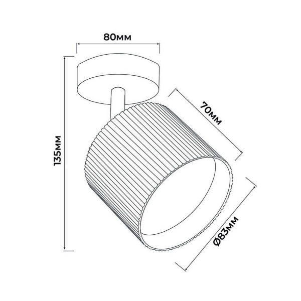 Светильник точечный накладной TENERIFE-1L черный GX53 IP20 Violux ( 340113 ) - фото №2