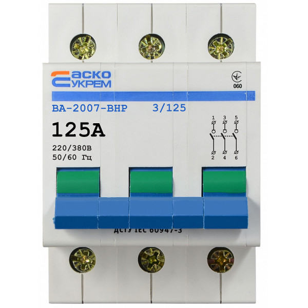 Выключатель-разъединитель Аско-Укрем ВА-2007 ВРН 3р 125А (A0010070012) - фото №1