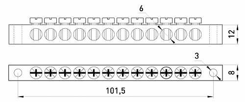 Нулевая шина E.Next e.bsa.stand.60.12 12 отверстий 60А (s056004) - фото №1
