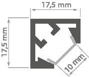 LED-профіль KLUS KUBIK-45, 2 метр (KLUS_A07697A_2) - фото №3