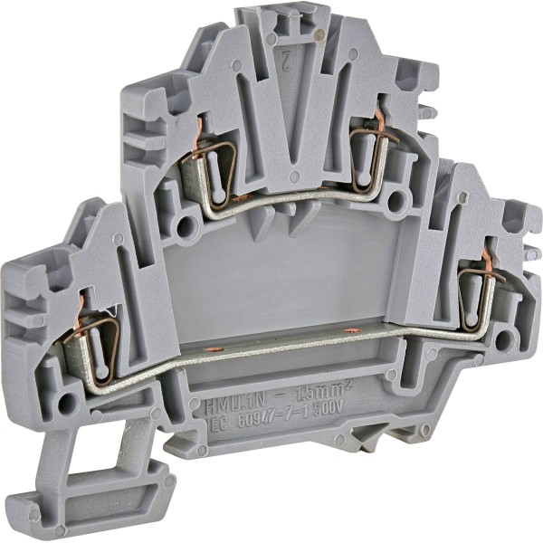 Дворівнева пружинна клема ETI 003903183 ЕSP2-HMD.1 (1.5мм² сіра)