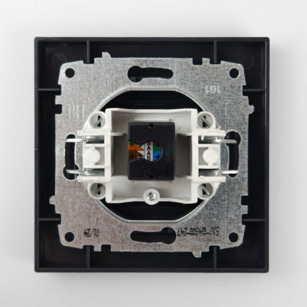 Розетка EL-BI VEGA черная мат компьютерная 1-я CAT6 RJ45 ( 510-014800-247 ) - фото №3