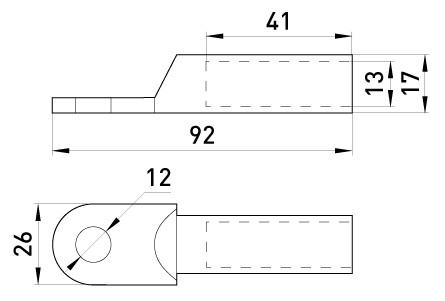 Медный кабельный наконечник E.Next e.end.stand.dt.b95 (s060007) - фото №1