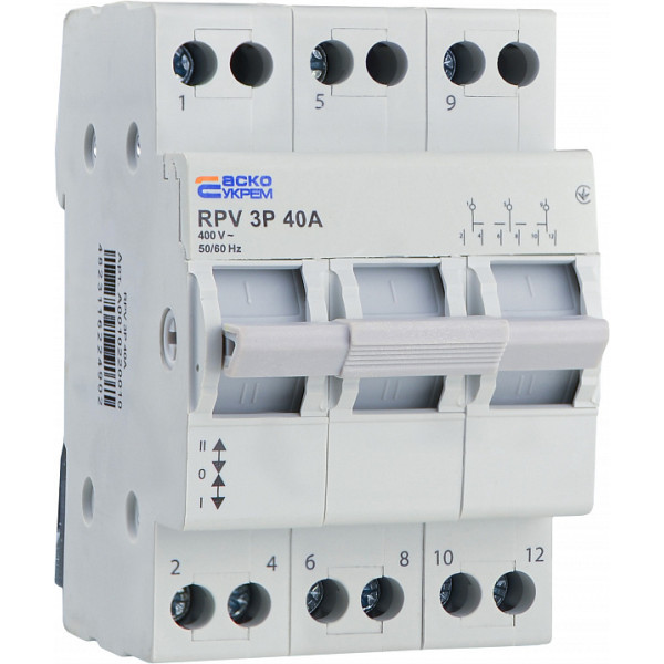 Выключатель-разъединитель Аско-Укрем (І-0-ІІ) RPV 3P 40A (A0010220010) - фото №3