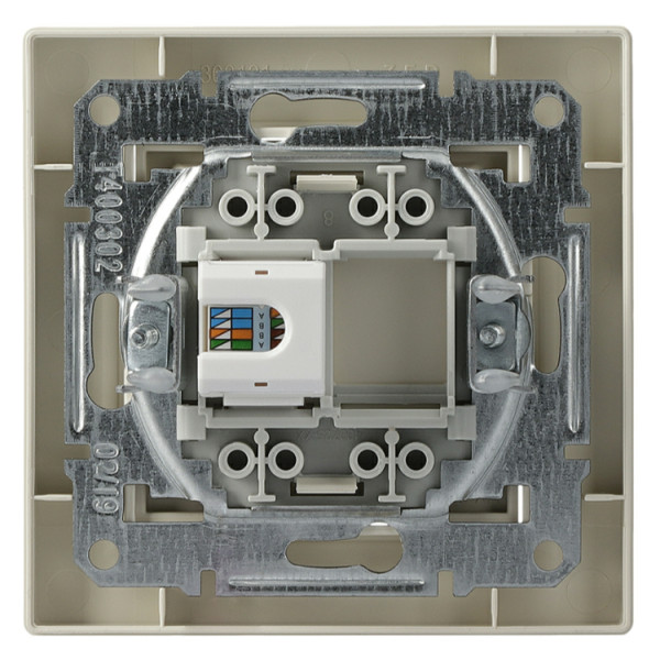 Розетка компьютерная одинарная RJ45 кат.5е UTP кремовая Asfora, EPH4300123 - фото №4