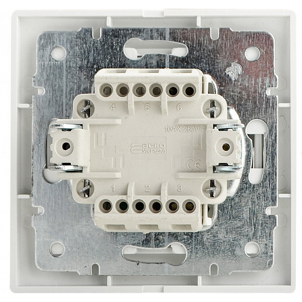 Двухклавишный выключатель Аско-Укрем Fl (BBсб10-2-0-Fl-W) - фото №2