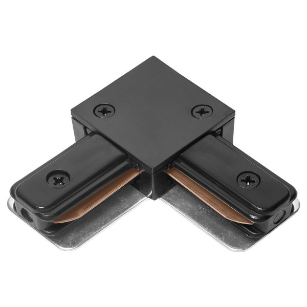 Угловой L-образный коннектор для однофазного шинопровода Delux 2LC черный (90015813)