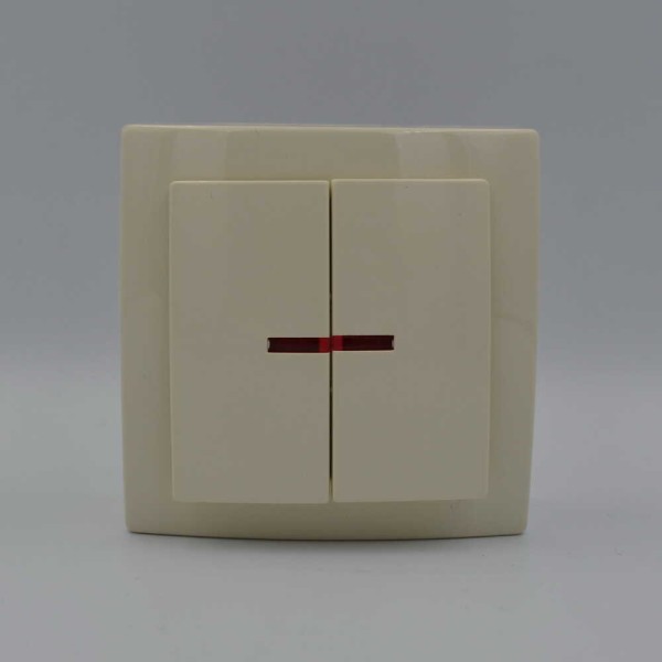 Выключатель Nilson Themis кремовый 2кл с подсветкой ( 26121004 ) - фото №1