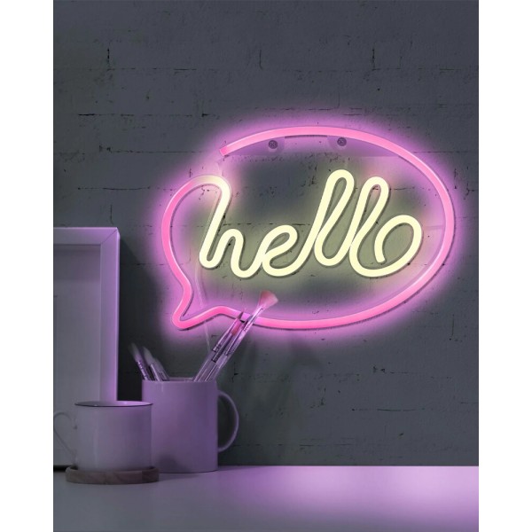 Бра, настенный светильник Goldlux 327147 Neon Hello LED 1x3W IP20 белый - фото №1