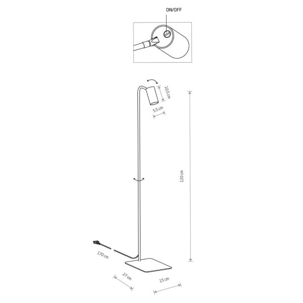 Торшер Nowodvorski 7707 Mono GU10 1x10W IP20 Чорний - фото №1