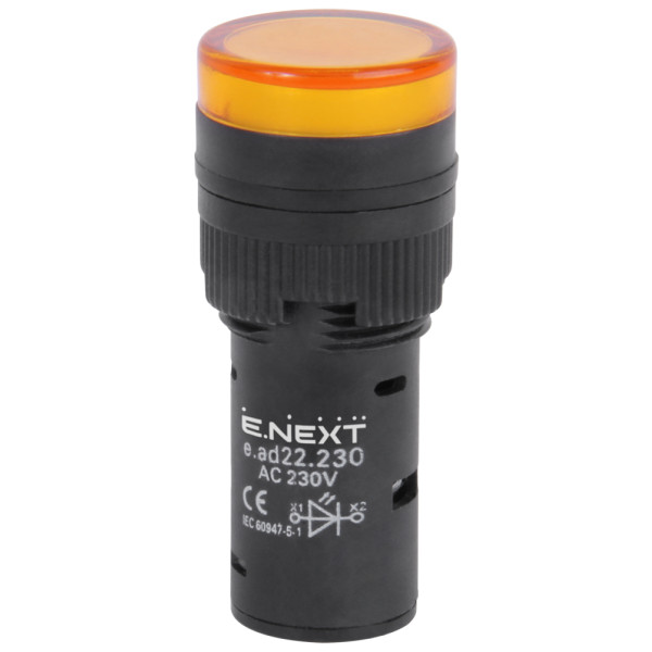 Сигнальна арматура E.Next e.ad22.230.yellow Ø22мм 230В АС жовта (s009024)