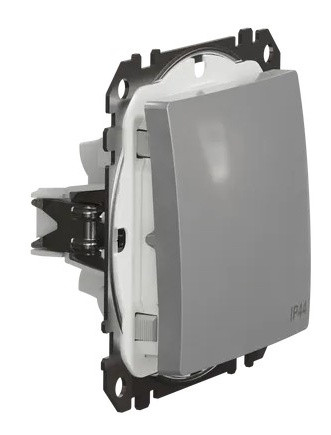 Одноклавішний перемикач Schneider Electric Sedna Design & Elements з кришкою IP44 алюміній SDD213106 - фото №1