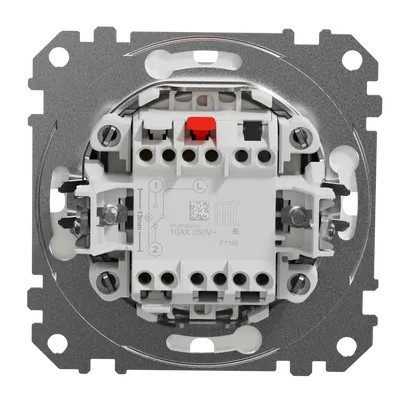 Одноклавішний перемикач Schneider Electric Sedna Design & Elements з кришкою IP44 алюміній SDD213106 - фото №3