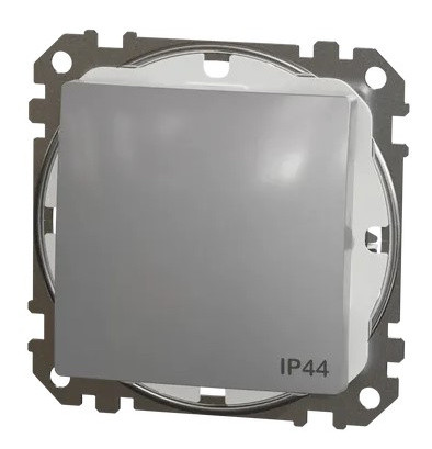 Одноклавішний перемикач Schneider Electric Sedna Design & Elements з кришкою IP44 алюміній SDD213106 - фото №4
