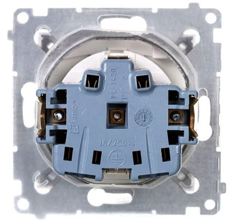 Електрична розетка Kontakt Simon Simon 54 Premium DGSZ1BZ.01/43A IP44 із заземленням шторками та прозорою кришкою (срібло) - фото №1